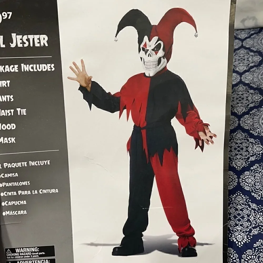 Kids Wicked Jester Costume Size 10-12 age